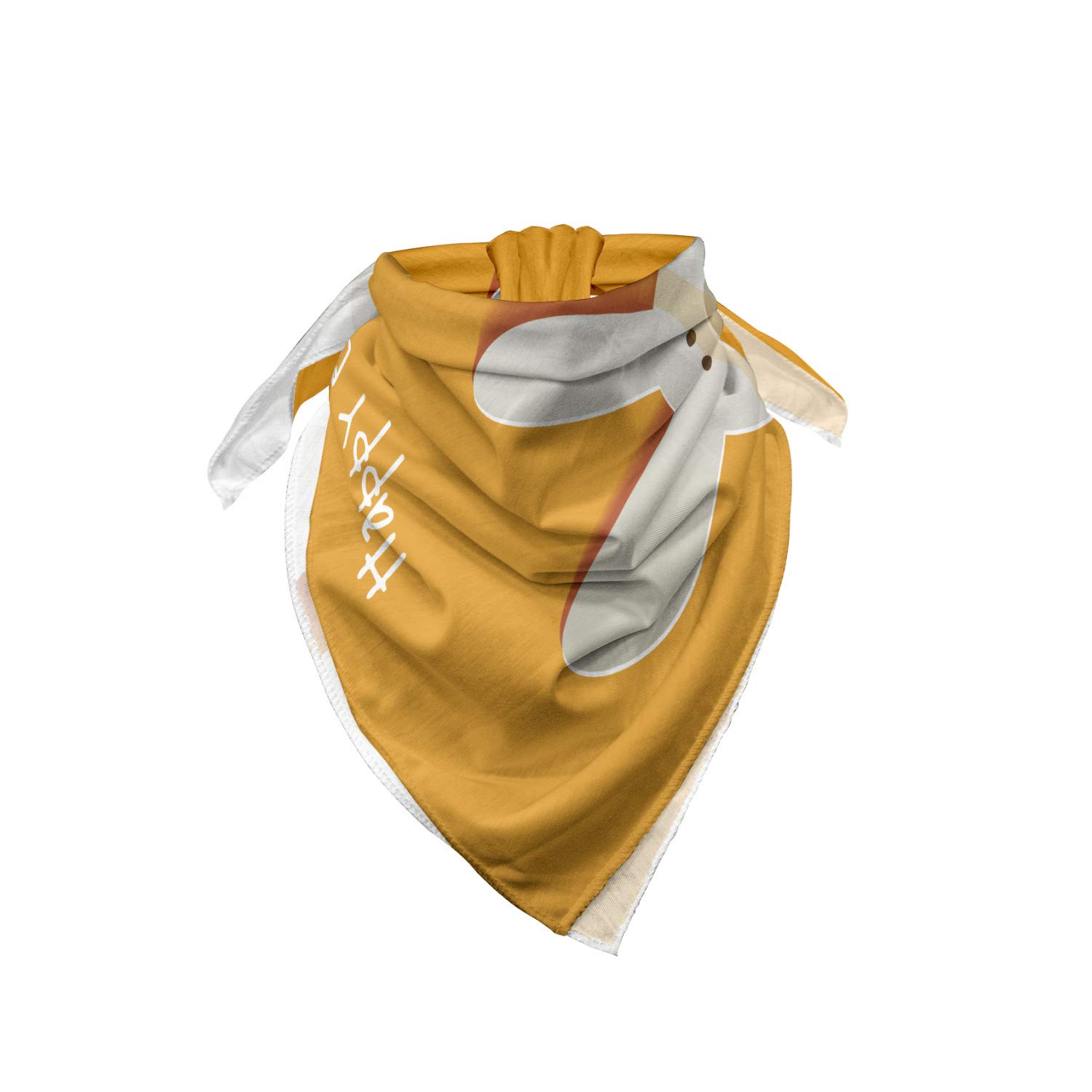 Ambesonne Easter Bandana - Happy Easter Bunnies Print Unisex Head & Neck Scarf for Men Women - Perfect for Easter Celebrations, Spring Festivals & Outdoor Activities