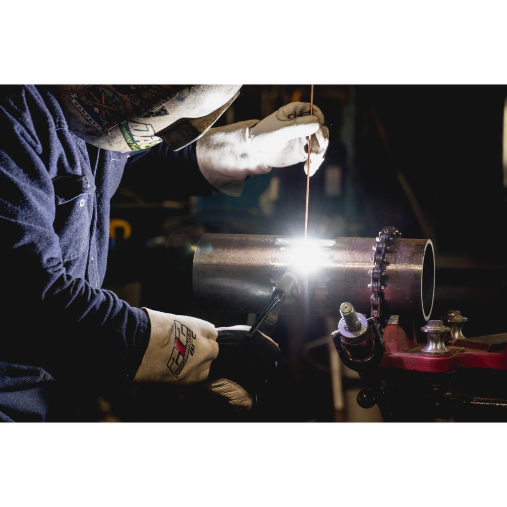 212 Performance ARCTIGEC5 05 013 ARC Economy TIG Cut 5 Resistant Goatskin Welding Gloves - 3X Large (Black/White) - Heavy Duty Heat & Spark Protection for Metal Fabrication, Forging & MIG/TIG Welding