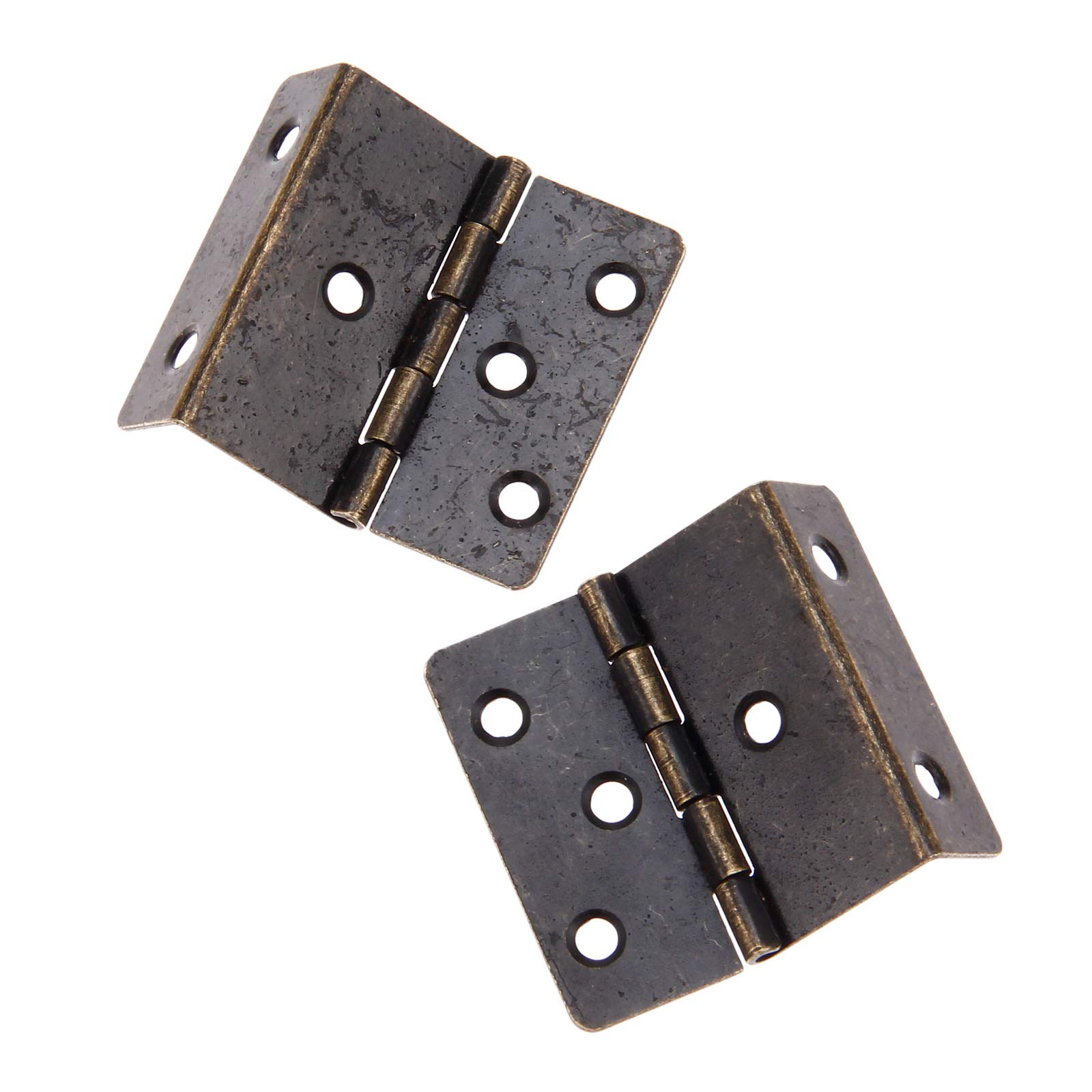 Vintage Bronze Hinges - Yetaha 2-Pack Decorative Box Hinges with 12 Screws, 3-Fold Hardware Hinges for Doors, Cabinets & Furniture - Perfect for Antique Jewelry Chests and Vintage Wooden Trunks