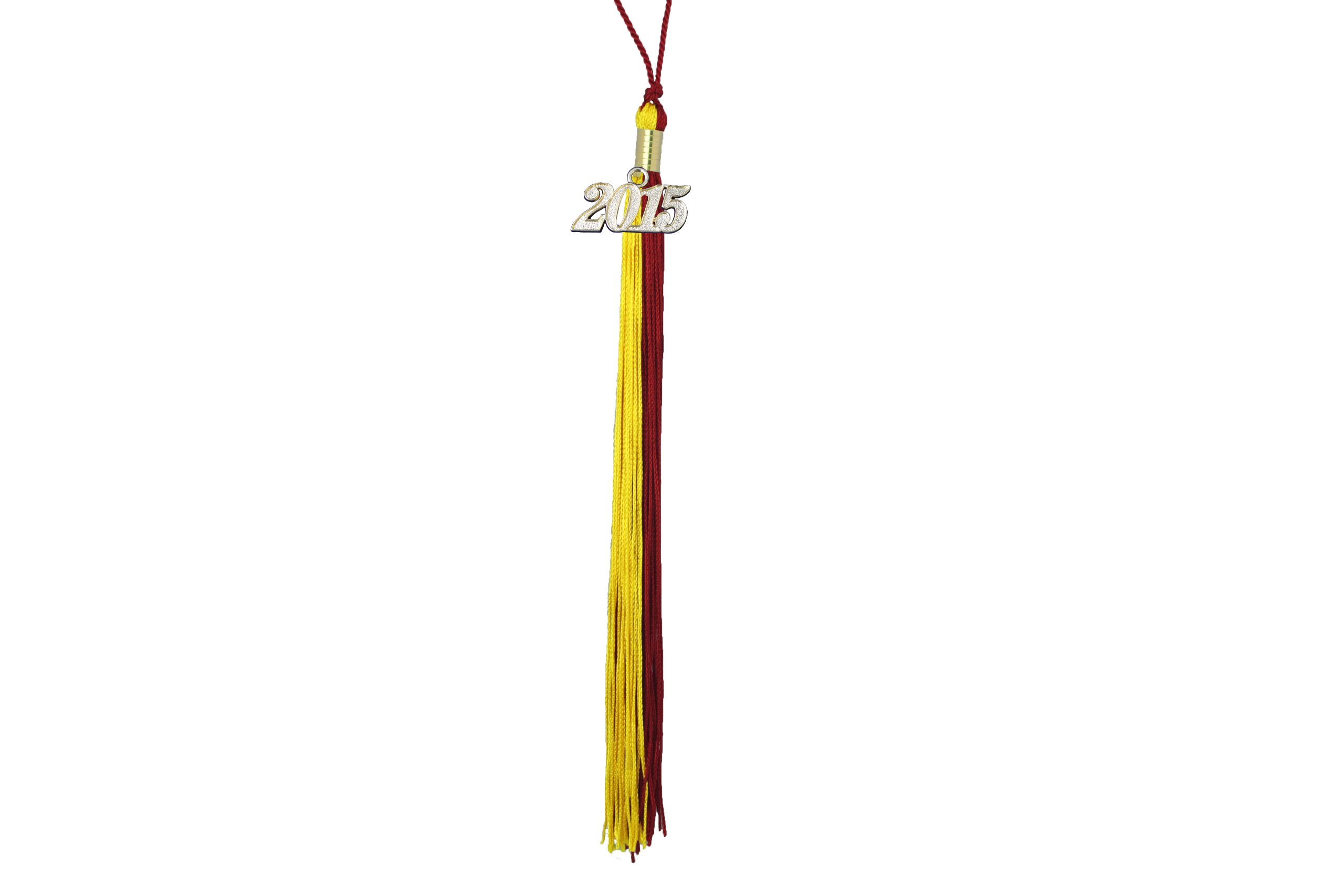 2015 Graduation Tassels with Year Charm - Red & Gold for High School & College Commencement Ceremonies