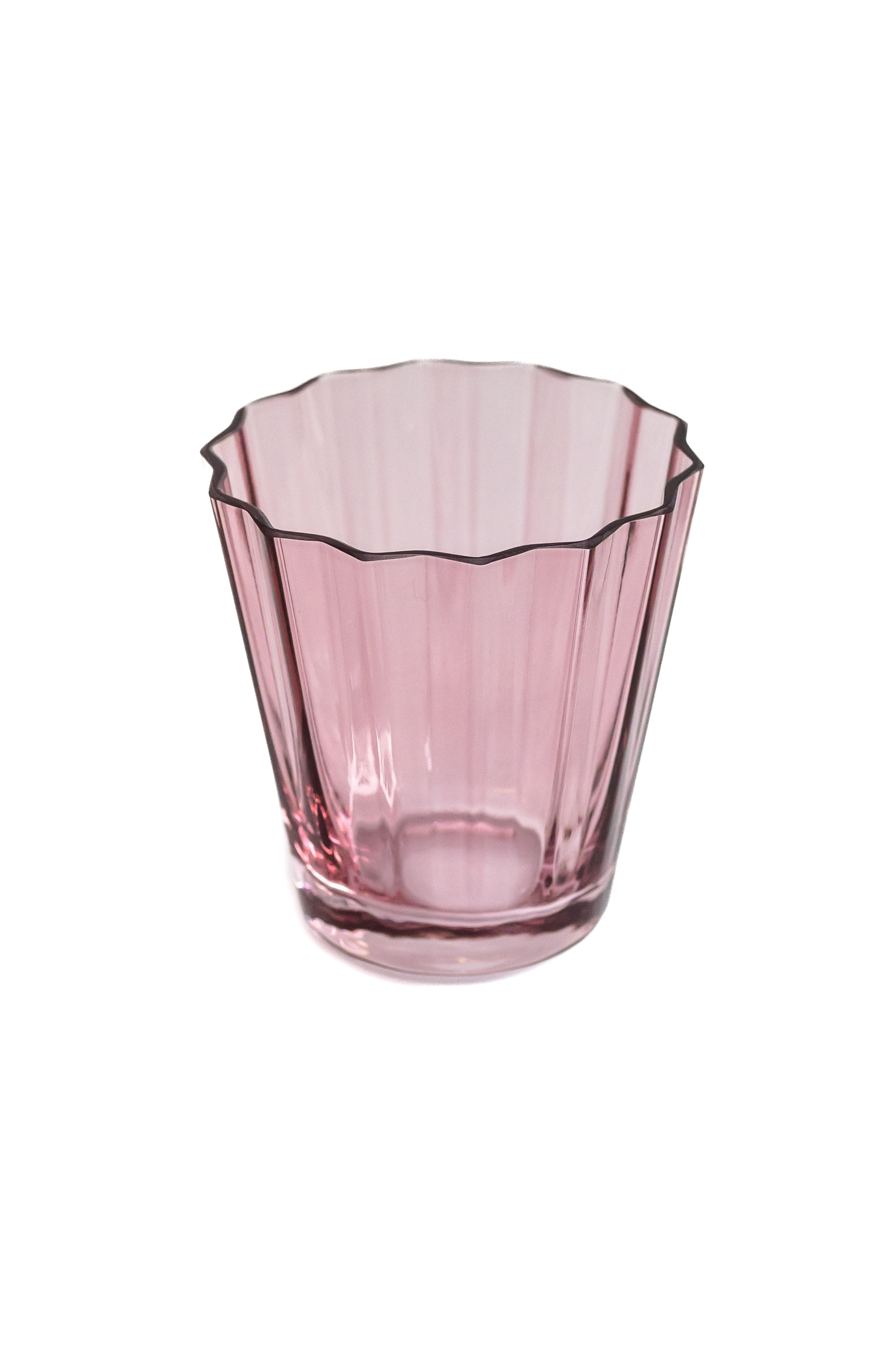Estelle Colored Sunday Lowball Glasses Set of 2 - Rose Pink Cocktail Tumblers for Iced Coffee, Juice & Summer Drinks | Elegant Barware for Home & Parties
