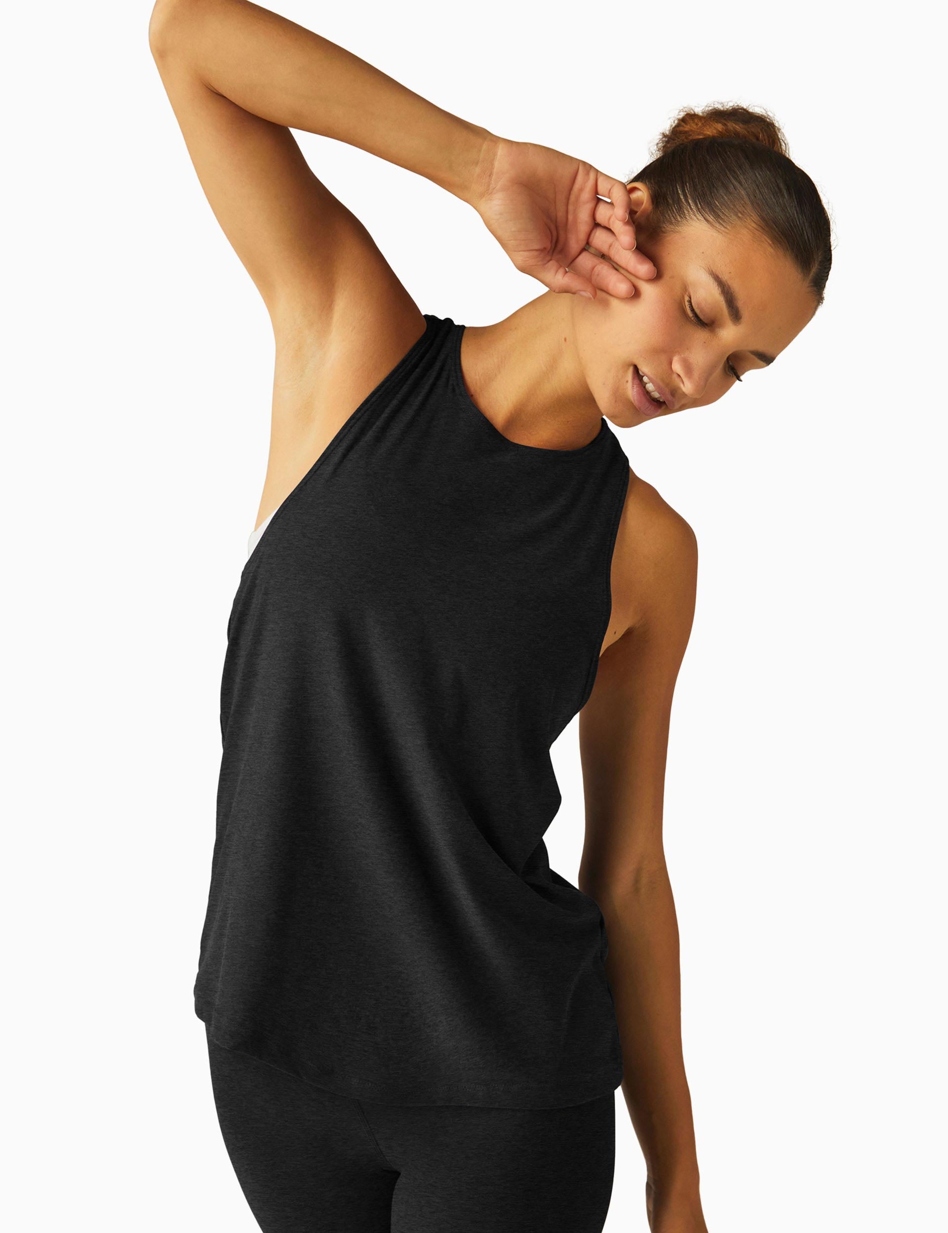 Lightweight Cutout Tank Top for Women - Black | Breathable & Comfortable Summer Fashion | Perfect for Yoga, Gym & Casual Wear