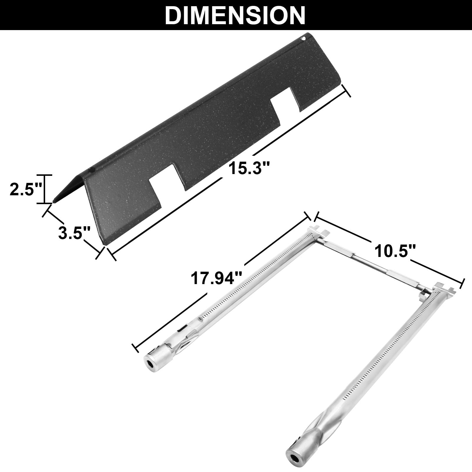 Weber Spirit Grill Replacement Parts - Compatible with Weber Spirit I & II 200 Series, E210, S210, E220, S220 Models - Includes Flavorizer Bars & Burner Parts for Weber Spirit GS4 2-Burner Grills - Perfect for Outdoor BBQ, Backyard Cooking & Grill Maintenance