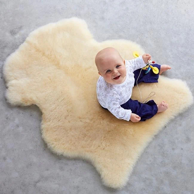 Premium New Zealand Sheepskin Baby Play Mat - Soft & Safe for Infants & Toddlers - Perfect for Nursery, Playtime & Photo Shoots
