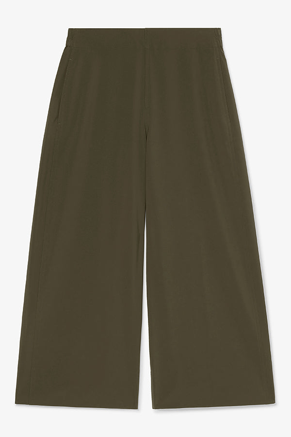 Elena Travel Culotte Pants - OrigamiTech Olive Green Wrinkle-Free Stretchable for Women | Perfect for Airplane, Office & Casual Wear