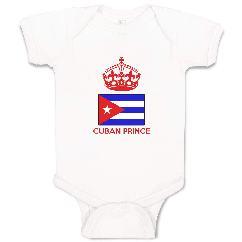 Cute Custom Baby Bodysuit with Cuban Prince Crown - Soft Cotton Infant Clothes for Boys & Girls | Perfect for Photo Shoots, Birthday Parties & Everyday Wear