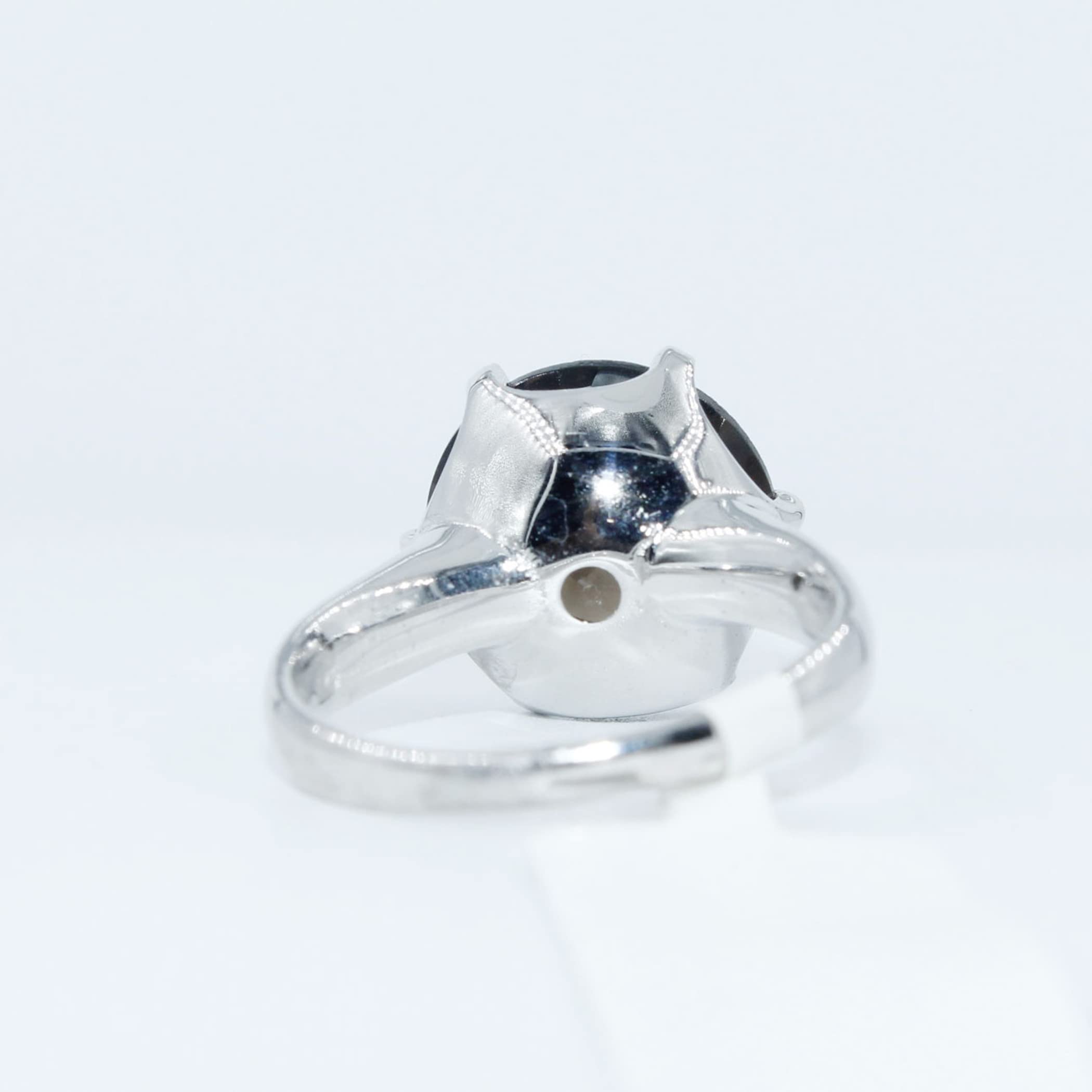 925 Silver Solitaire Ring with Smoky Quartz Band - 15mm Gemstone Jewelry for Women, Engagement, Wedding, Anniversary Gift
