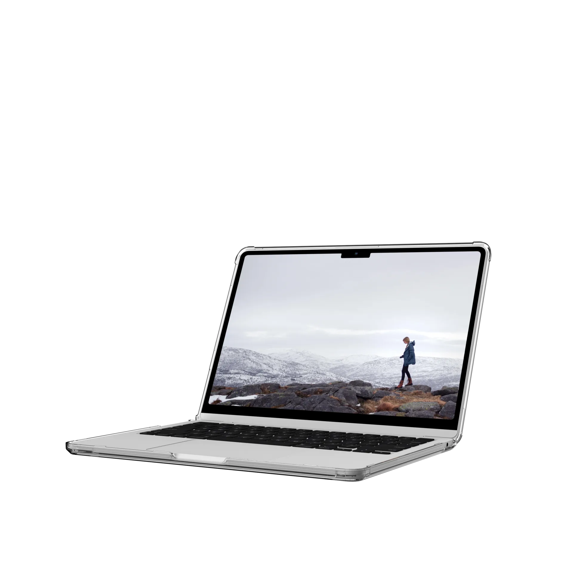 UAG U Lucent Protective Case for MacBook Air 13 M2 (2022 Model) - Ice/Black | Slim Durable Cover for Work, Travel & Everyday Use