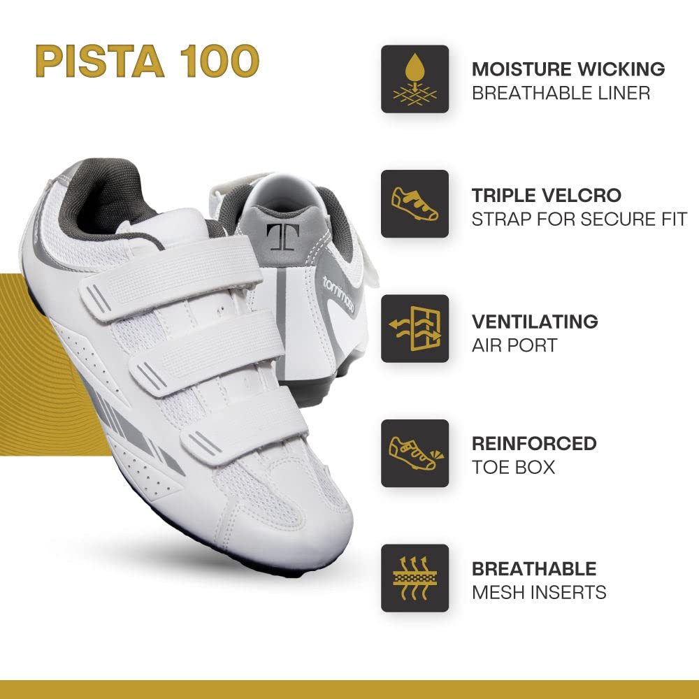 Tommaso Pista Women's Cycling Shoes - Peloton & Indoor Spin Bike Shoes - SPD/Delta Cleat Compatible - Comfortable & Breathable for Indoor Cycling, Spinning Classes & Peloton Workouts