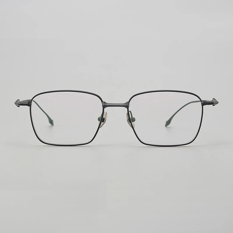 Stylish Black Unisex Titanium Square Eyeglasses Frame 94147 - Perfect for Work, Reading & Fashion Accessories