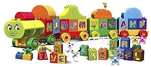 Alphabet Train Building Blocks Set - 75 Pcs Educational Toy for Kids Learning Letters, Words & Spelling | STEM Learning, Preschool Classroom, Birthday Gift