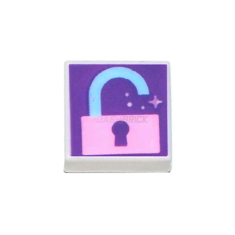 LEGO Minifigure Accessory - Pink & Dark Purple 1x1 Tile with Unlocked Padlock (3070pb195) - Perfect for LEGO Builds, Miniature Scenes & DIY Craft Projects