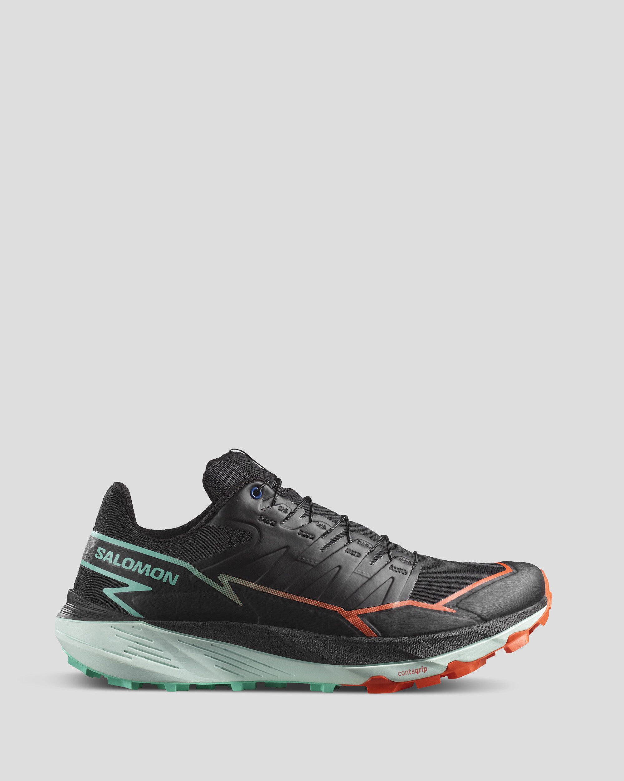 Men's Salomon Thundercross Trail Running Shoes - Black/Bay/Cherry Tomato | Lightweight & Durable for Hiking, Jogging & Outdoor Adventures