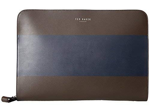 Ted Baker Men's Weezal Chocolate Leather Handbag - Stylish Crossbody Bag for Work, Travel & Everyday Use