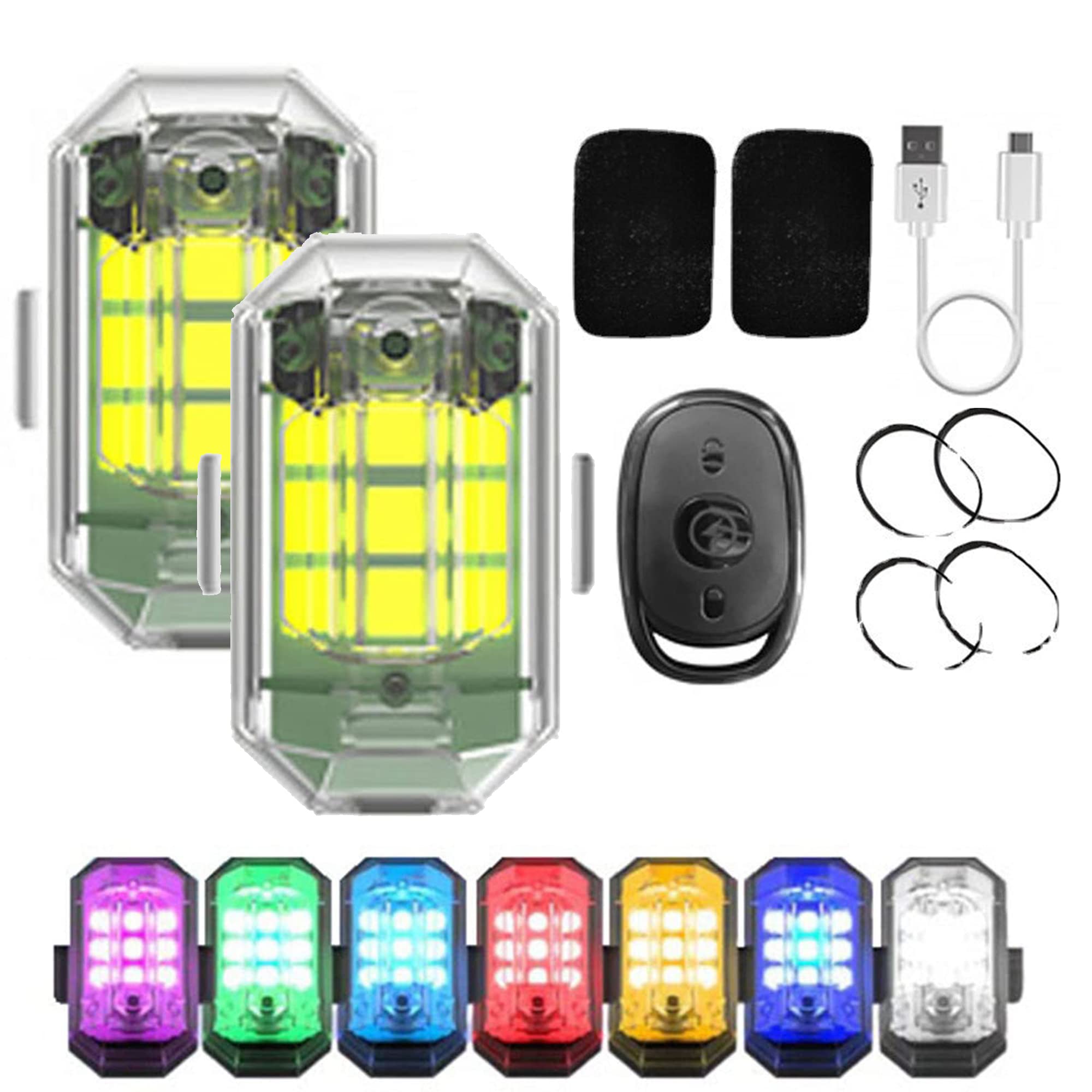 Pursuit Underglow X Wireless LED Car Lights - 2 Pack | High Brightness Anti-Collision Strobe Lights with Remote Control | Perfect for Cars, Drones & Night Driving | Waterproof Underglow Lighting Kit for Vehicle Customization