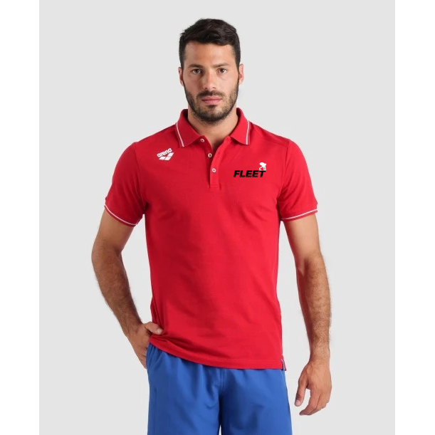 FLEET Arena Team Solid Polo Shirt with Embroidered Logo - Men's Performance Golf & Casual Wear - Perfect for Office, Golfing and Everyday Use