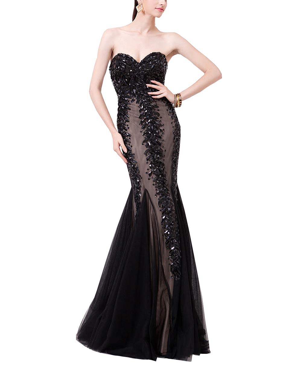Sparkle Beaded Mermaid Evening Gown - Elegant Tulle & Lace Prom Dress for Women | Formal Party, Wedding Guest, Homecoming, Pageant Dresses