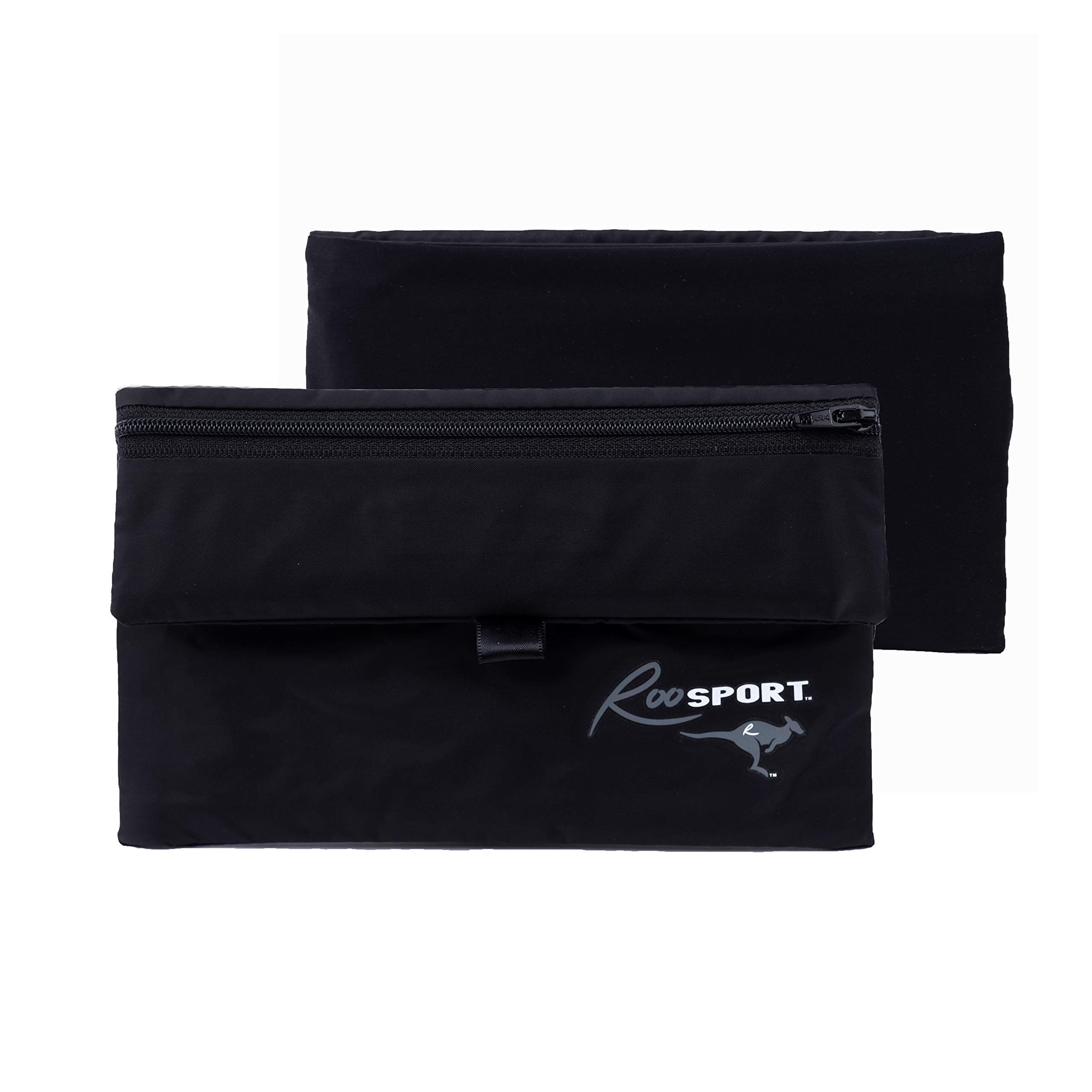 RooSport Magnetic Running Pouch - Secure Phone Holder, Wallet & Earphone Storage for Jogging, Fitness & Outdoor Activities - Black, Regular Size - Perfect for Running, Cycling & Gym Workouts