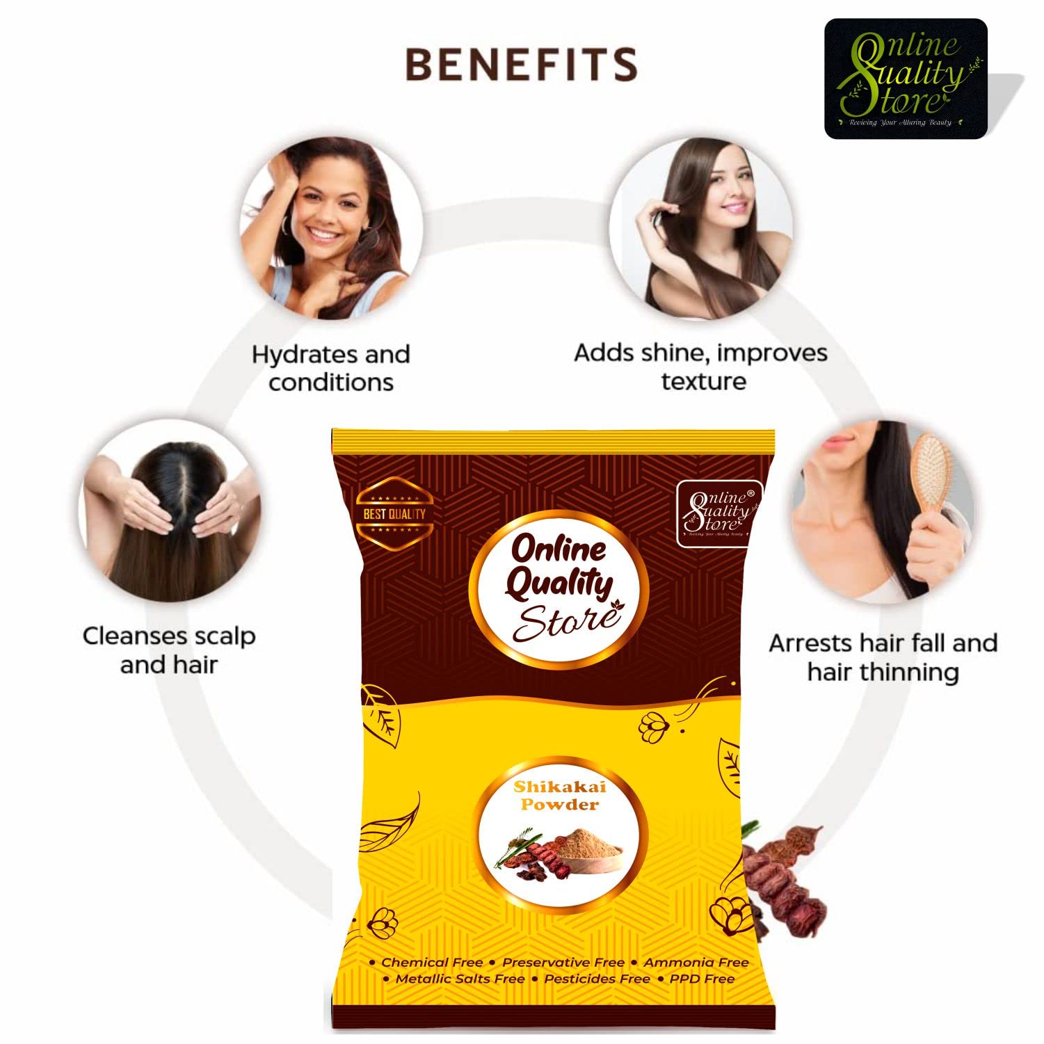 Premium Shikakai Powder for Hair Growth & Scalp Care - 300g | Natural Ayurvedic Hair Treatment for Shine & Strength | Perfect for DIY Hair Masks & Organic Hair Care Routine