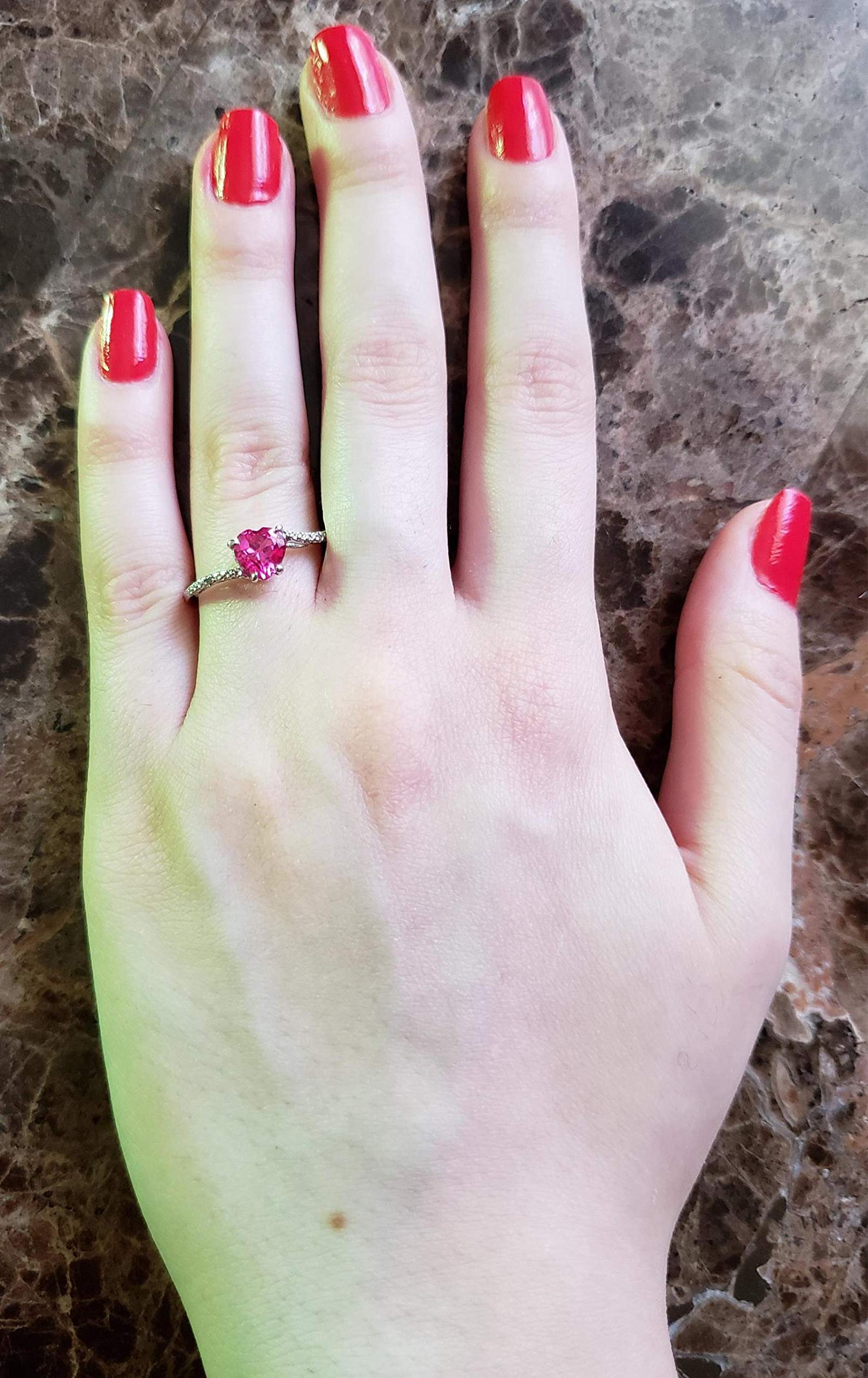 14K Gold Pink Sapphire & Diamond Heart Ring for Women - Elegant Valentine's Day Gift, Anniversary Jewelry, Romantic Proposal Ring for Her