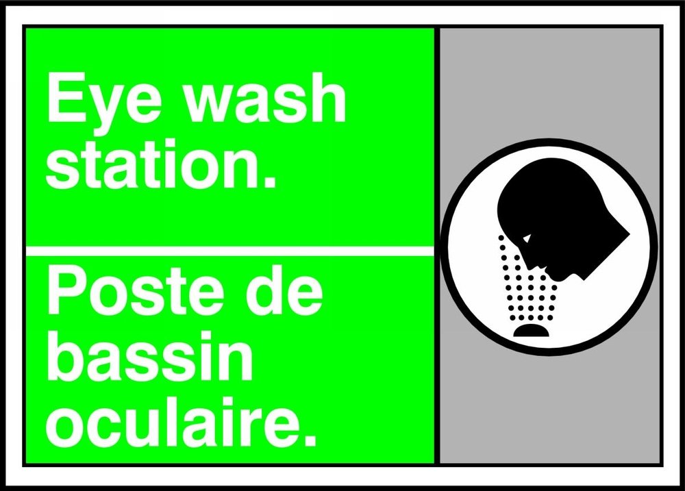 Emergency Eye Wash Station with Graphic Sign - ANSI Compliant for Workplace Safety & First Aid - Ideal for Labs, Factories, and Industrial Use