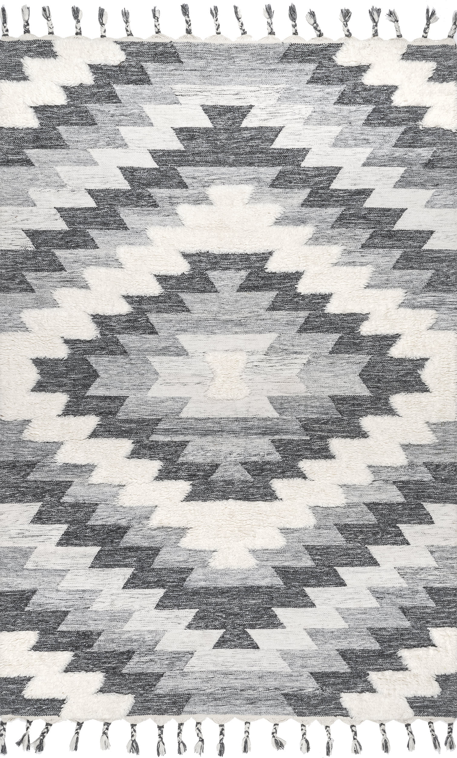 Chiara Ombre Aztec Area Rug - Soft Grey Bohemian Tribal Design | Perfect for Living Room, Bedroom & Dorm Decor