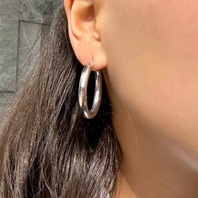 Stylish 19mm Hoop Earrings for Women - Gold & Silver Plated Dangle Hoops - Perfect for Everyday Wear, Parties & Gifts