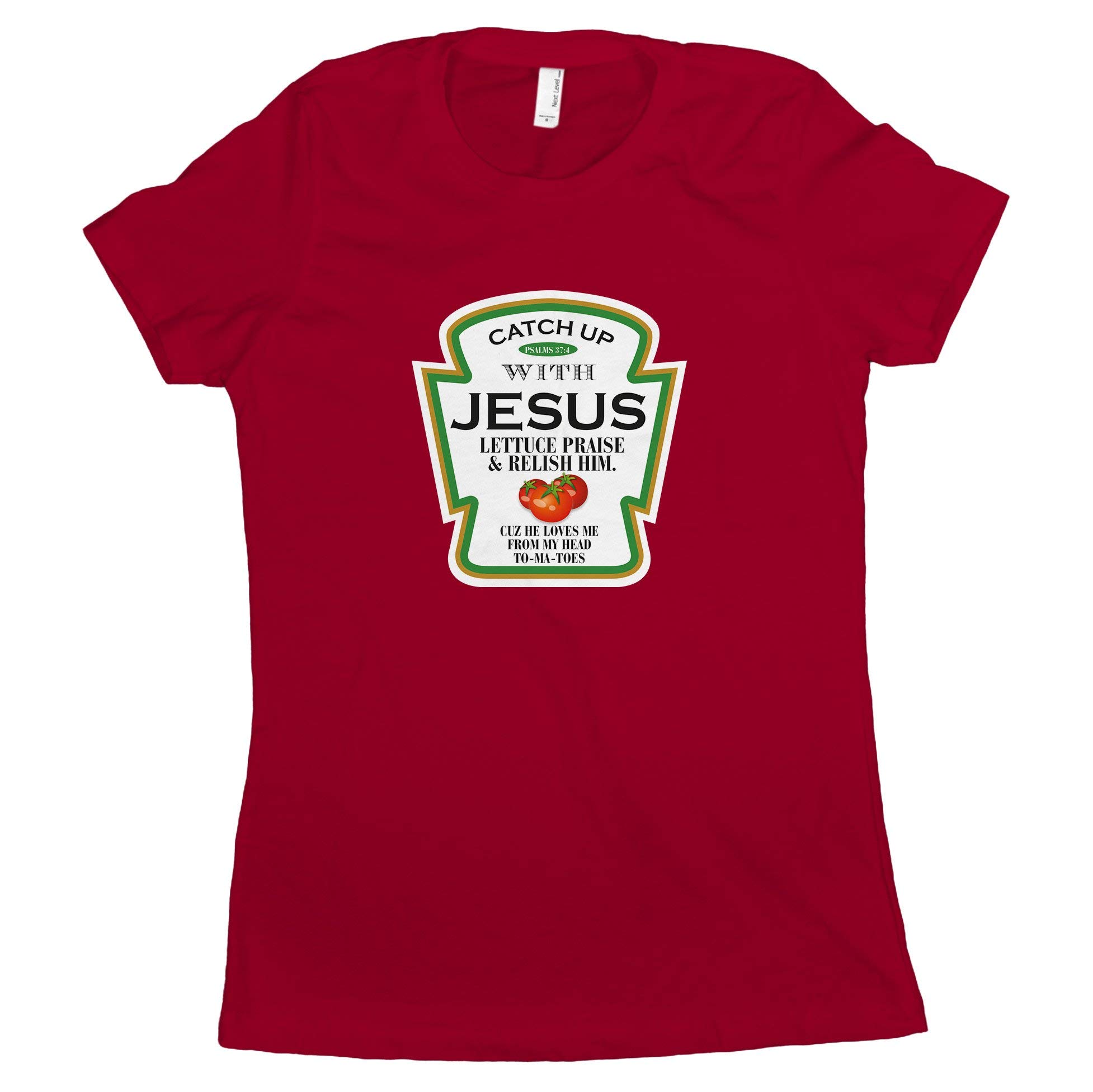 Funny Christian T-Shirts for Women - Catch Up with Jesus Graphic Tee - Casual Church Outfit & Christian Apparel Gift