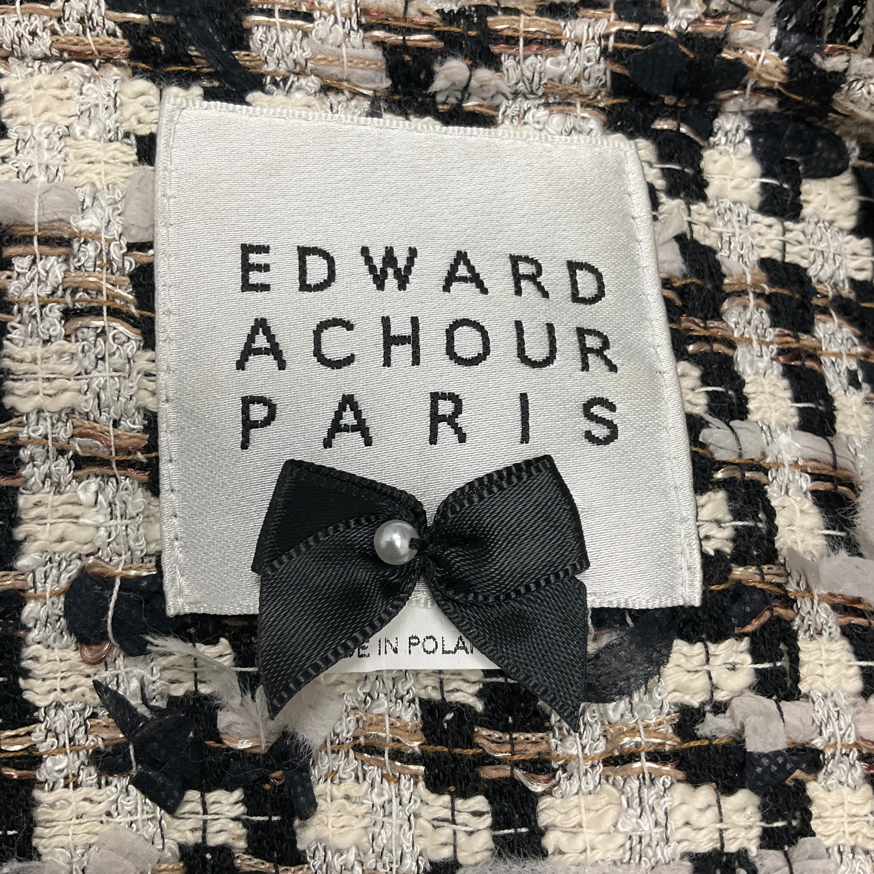 Edward Achour White & Black Tweed Jacket for Men - Classic Slim Fit Blazer - Perfect for Business Meetings, Weddings & Formal Events
