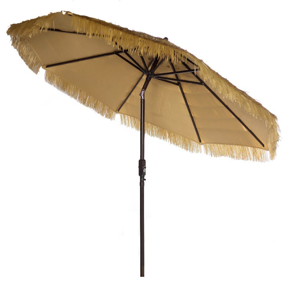9FT Outdoor Patio Umbrella with Crank & Tilt - UPF 50+ Sun Protection Canopy for Deck, Poolside, Garden & Backyard | Heavy Duty Aluminum Pole & Wind Vent Design