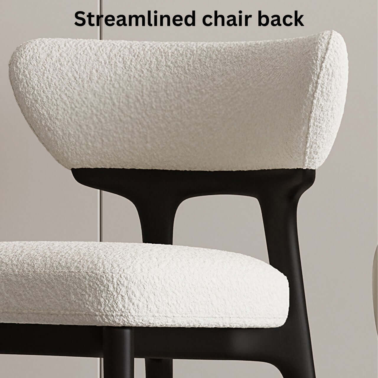 Modern Minimalist White Dining Chair - Streamlined Back Design, Single Seat for Kitchen, Dining Room & Office