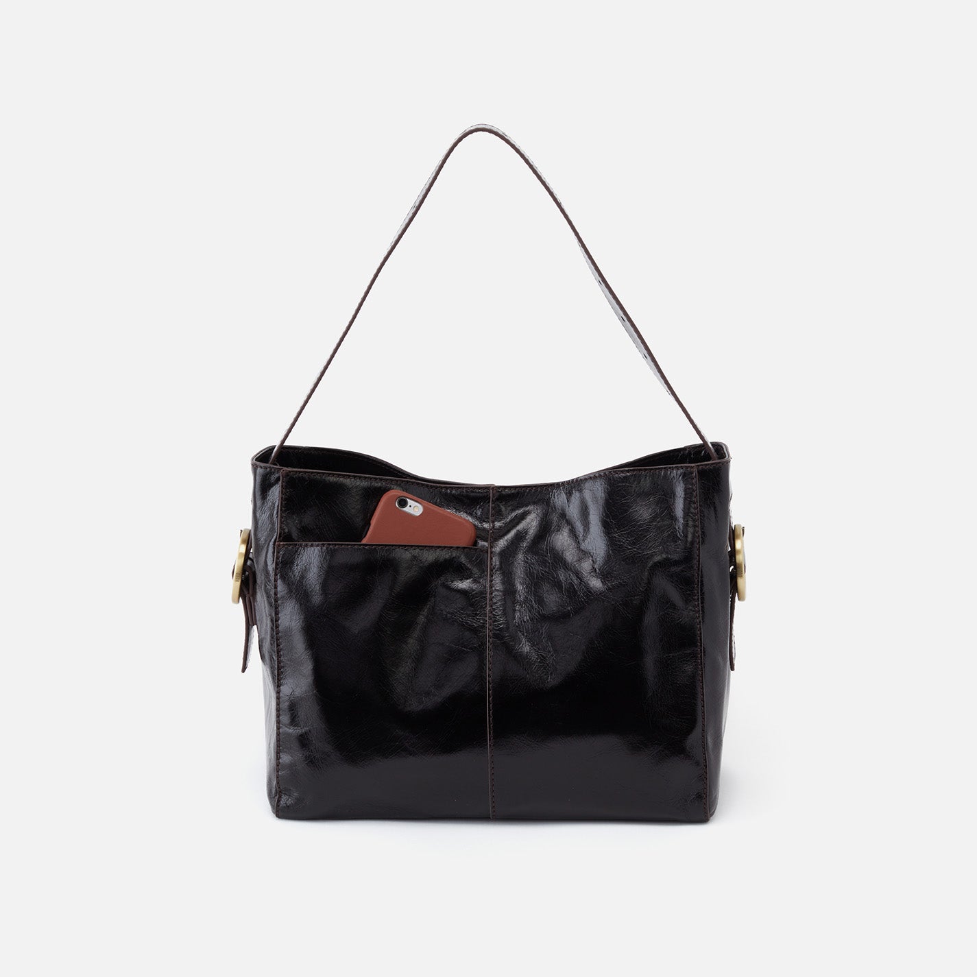 Premium Polished Leather Shoulder Bag for Women & Men - Stylish & Durable Black Crossbody Bag - Perfect for Work, Travel & Everyday Use