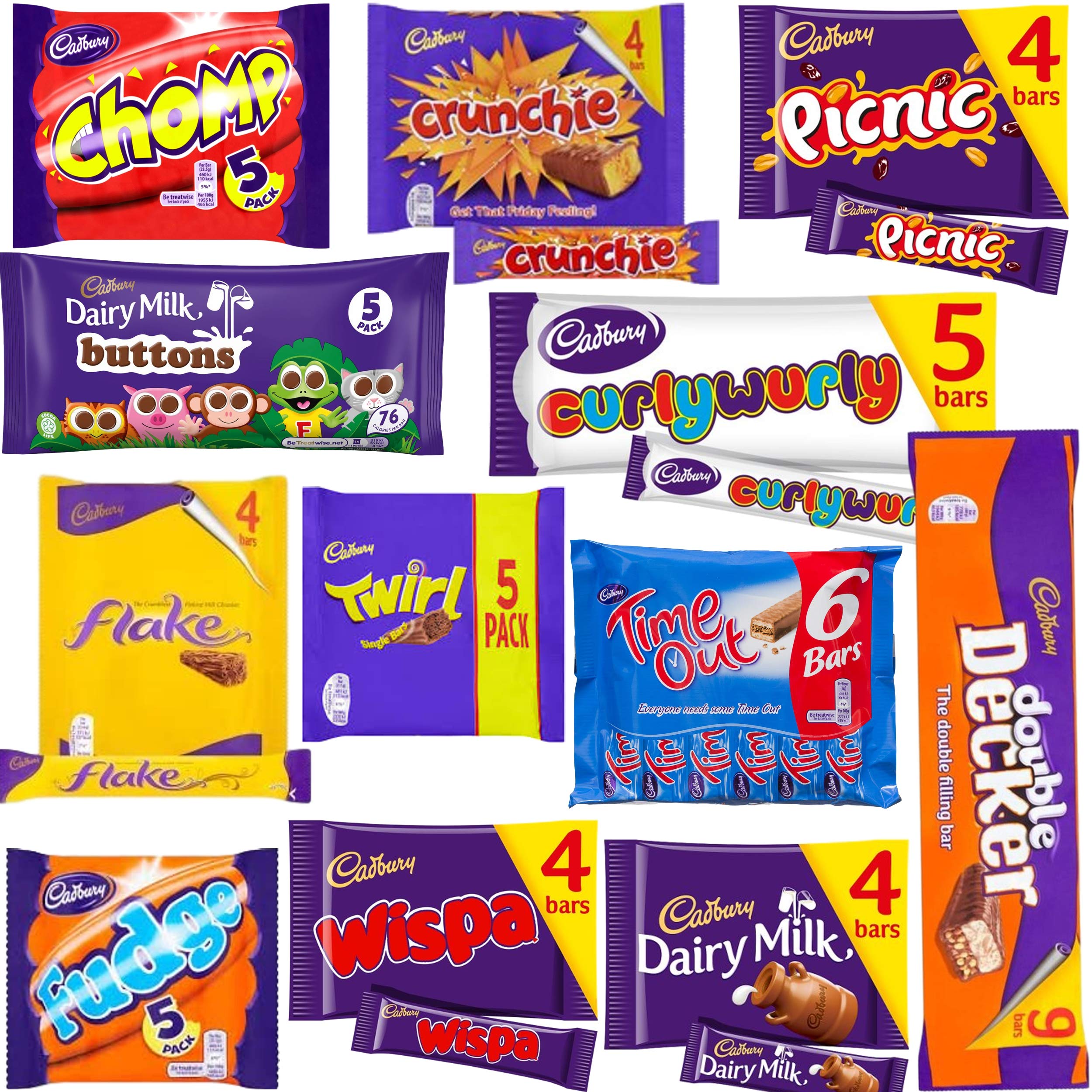 Cadbury Chocolate Gift Box - 60 Bulk Chocolate Bars & Bags with Assorted Favorites | Perfect for Holidays, Corporate Gifts & Party Favors