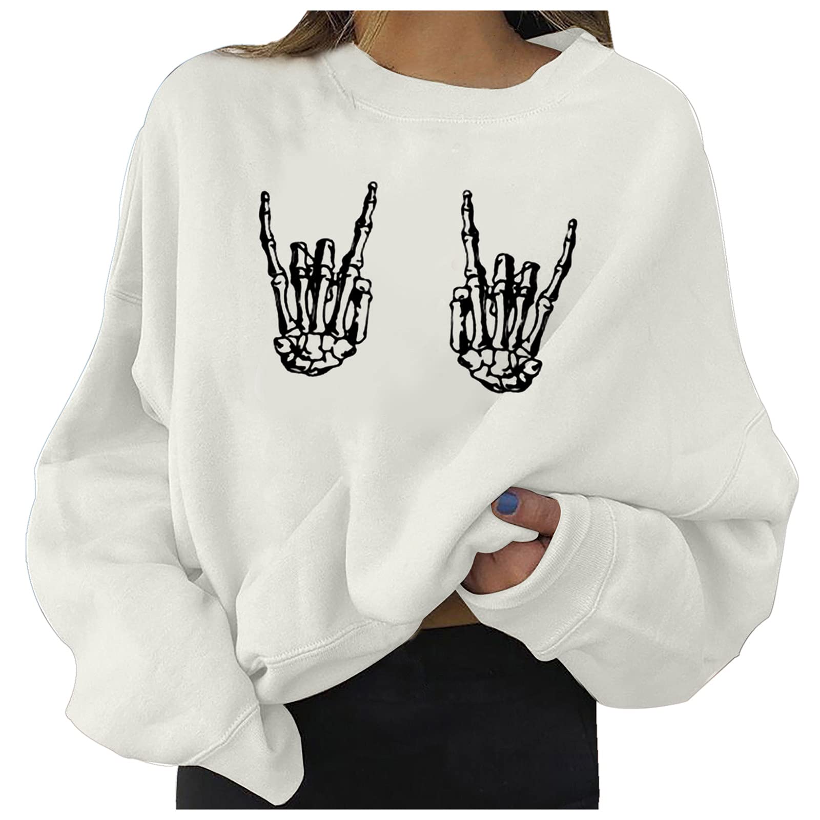 Fashion Printed Sweatshirts for Women - Long Sleeve Halloween Tops | Casual Ladies Shirts for Summer & Everyday Wear | Perfect for Parties, Outings & Cozy Loungewear