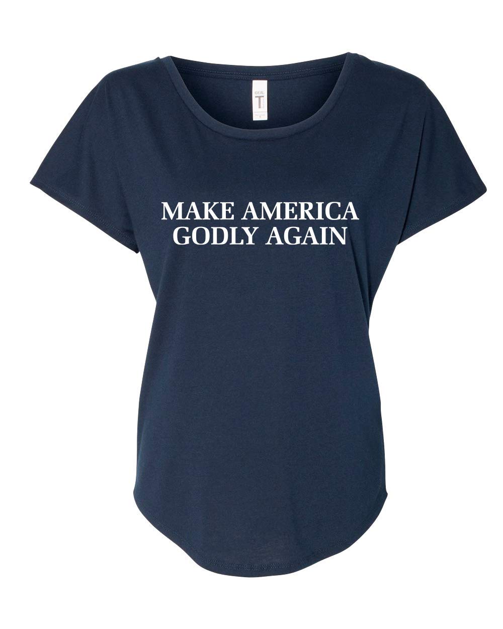 Trenz Shirt Company Christian Women's Dolman Top - Make America Godly Again - Casual Church Wear & Patriotic Outfit for Women
