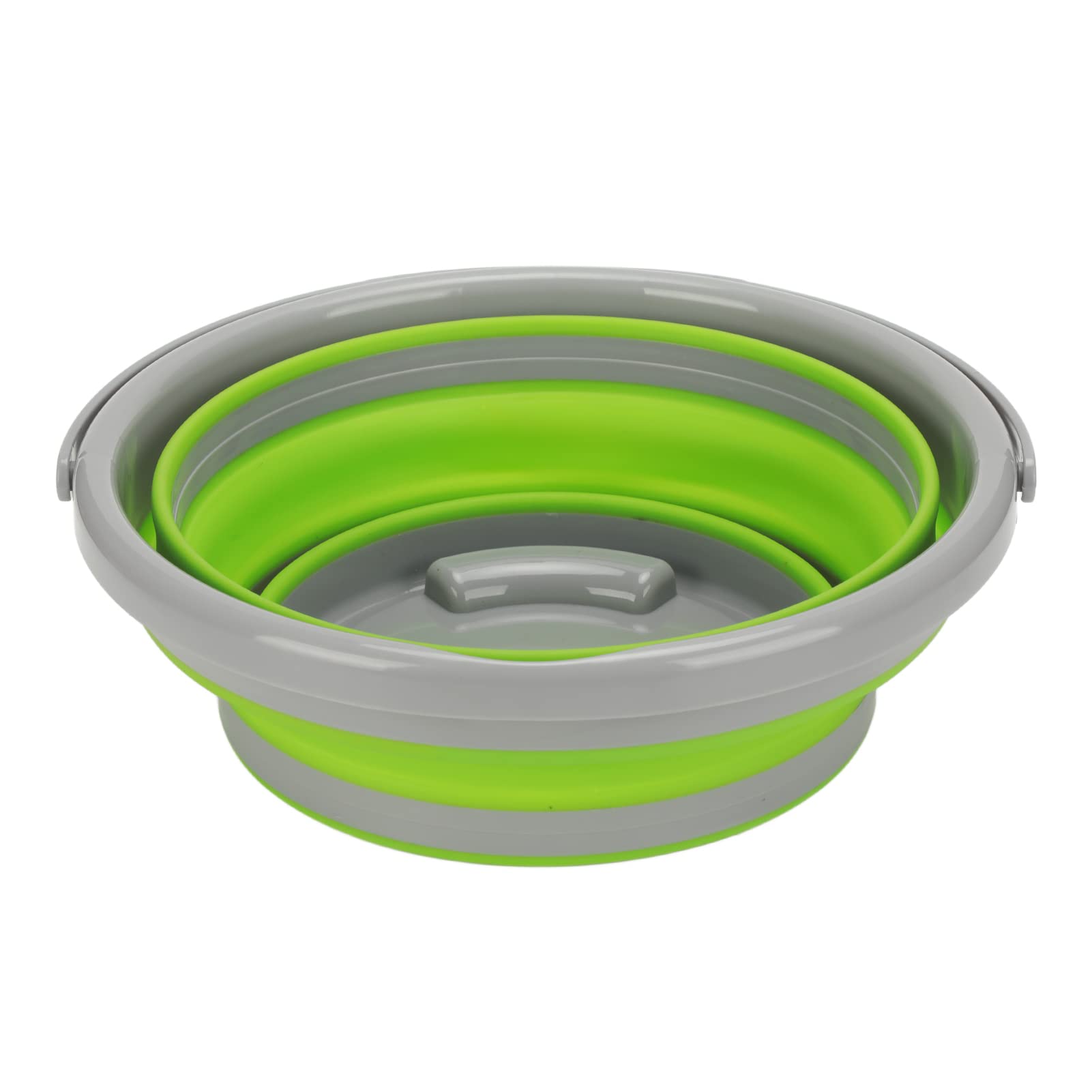 Foldable Collapsible Bucket with Hanging Hook - Portable Green Camping Bucket for Car, Outdoor, Travel & Emergency Water Storage