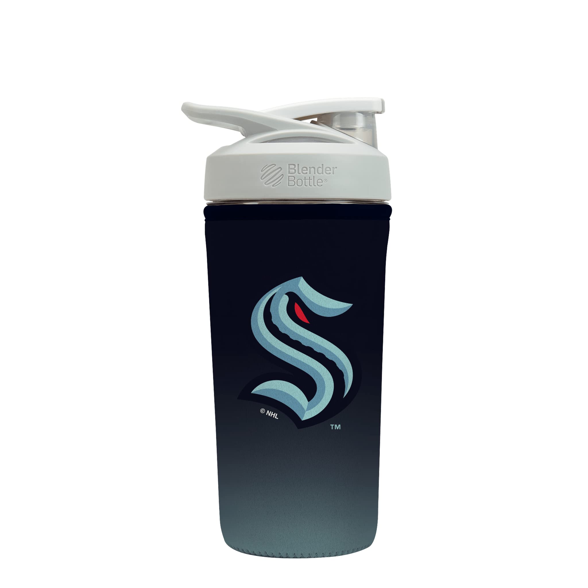 **Insulated Neoprene Protein Shaker Bottle Cover for 28oz Blenders – Seattle Kraken NHL Design | Leak-Proof & Sweat-Free Workout Essential for Gym, Sports & Travel**