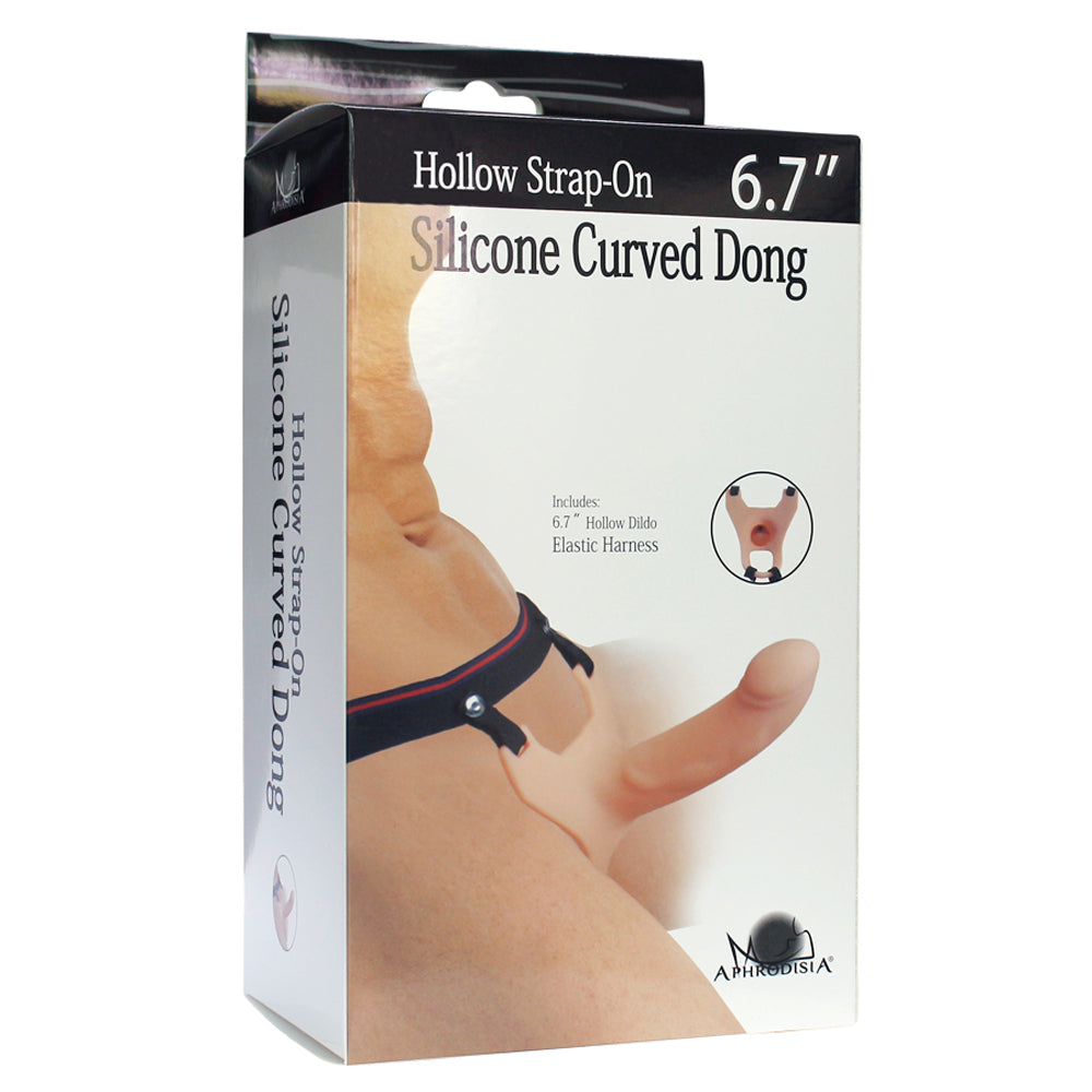 Curved Hollow Silicone Strap-On Dildo 6.7