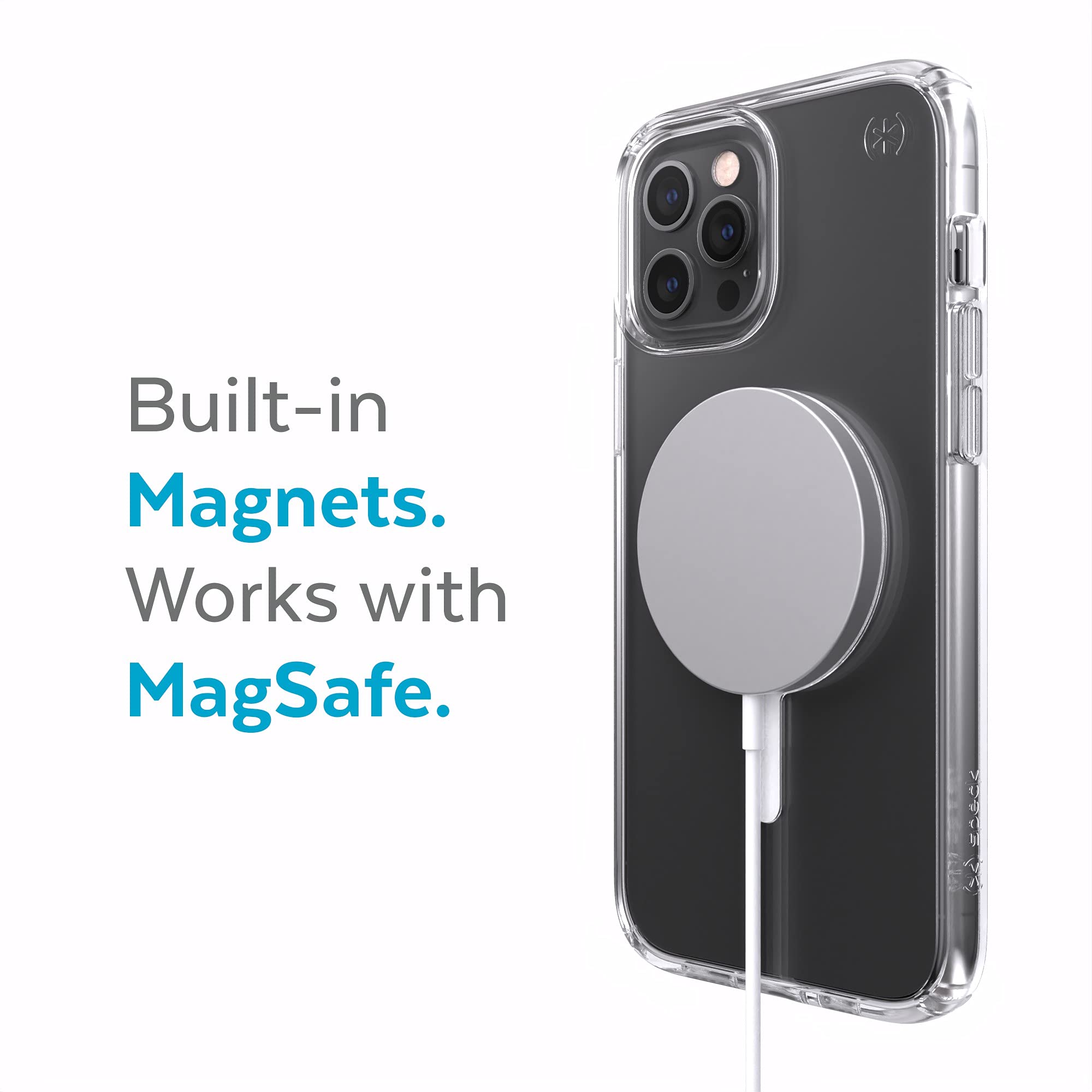 Speck Presidio Perfect Clear + MagSafe Case for iPhone 12 Pro Max - Crystal Clear Protective Cover | Slim Fit, Wireless Charging Compatible | Perfect for Everyday Use, Office & Travel Protection