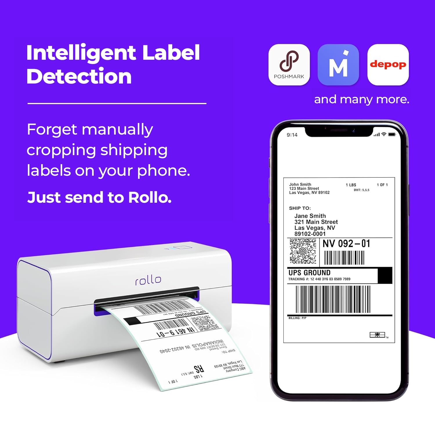 Rollo Wireless 4x6 Wi-Fi Thermal Shipping Label Printer for Packages - Compatible with iPhone, iPad, Mac, Windows, Chromebook, Android & Linux - Perfect for E-commerce, Small Business & Home Shipping Needs