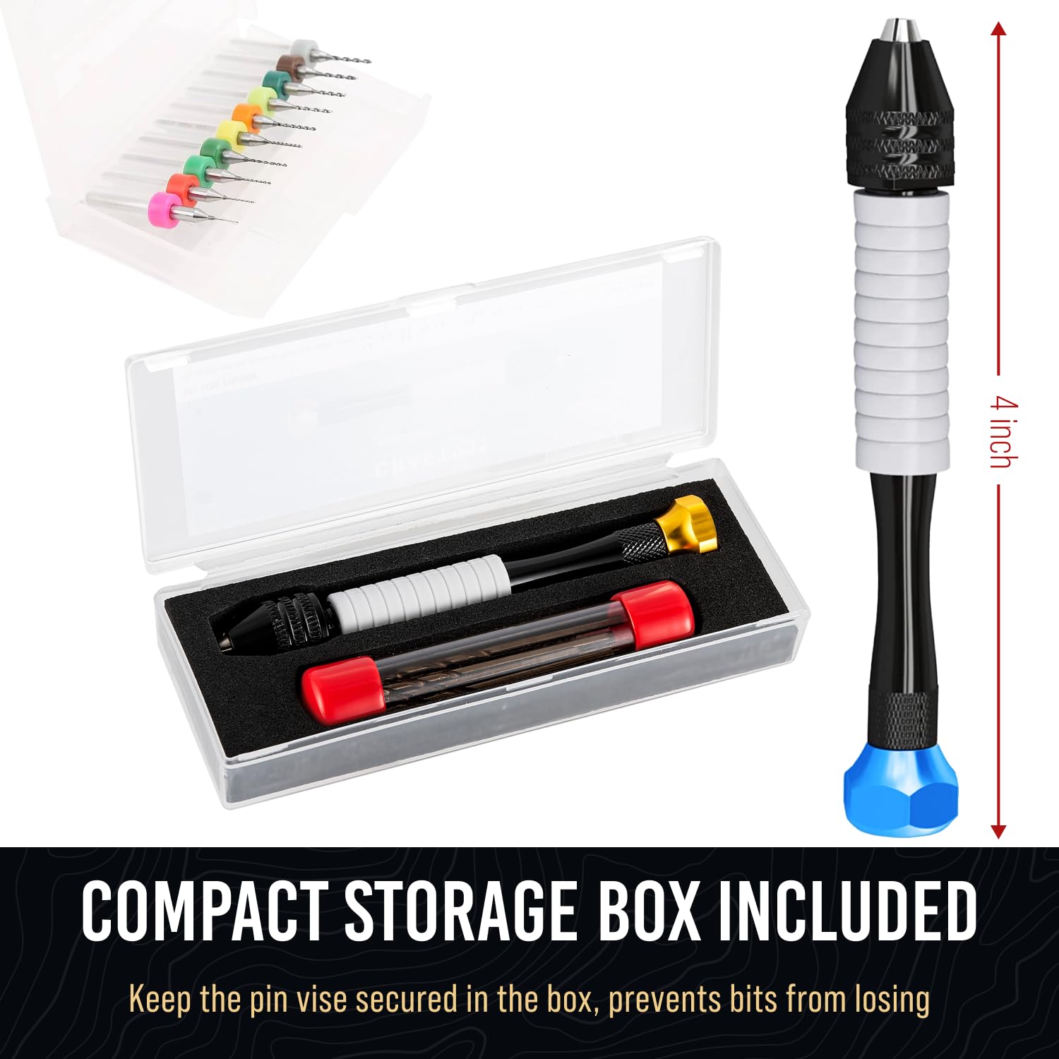 Precision Micro Drill Bits Set with Pin Vise - Small Hand Drill for PCB, Resin Beads & Polymer Clay | DIY Jewelry Making & Crafting Tools | Perfect for Miniature Models, Watch Repair & Electronic Projects
