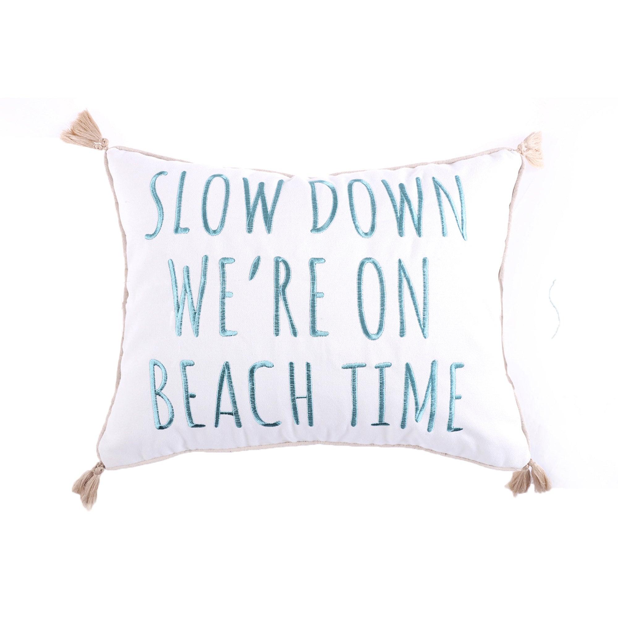 Stone Harbor Beach Time Pillow - Soft & Comfortable Decorative Throw Pillow for Living Room, Bedroom, or Outdoor Patio - Perfect for Relaxing by the Beach or Cozy Home Decor