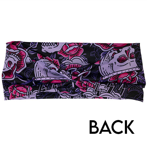 Stylish Skull Print Headband for Women & Men - Fashionable Hair Accessory for Workouts, Sports, and Everyday Wear