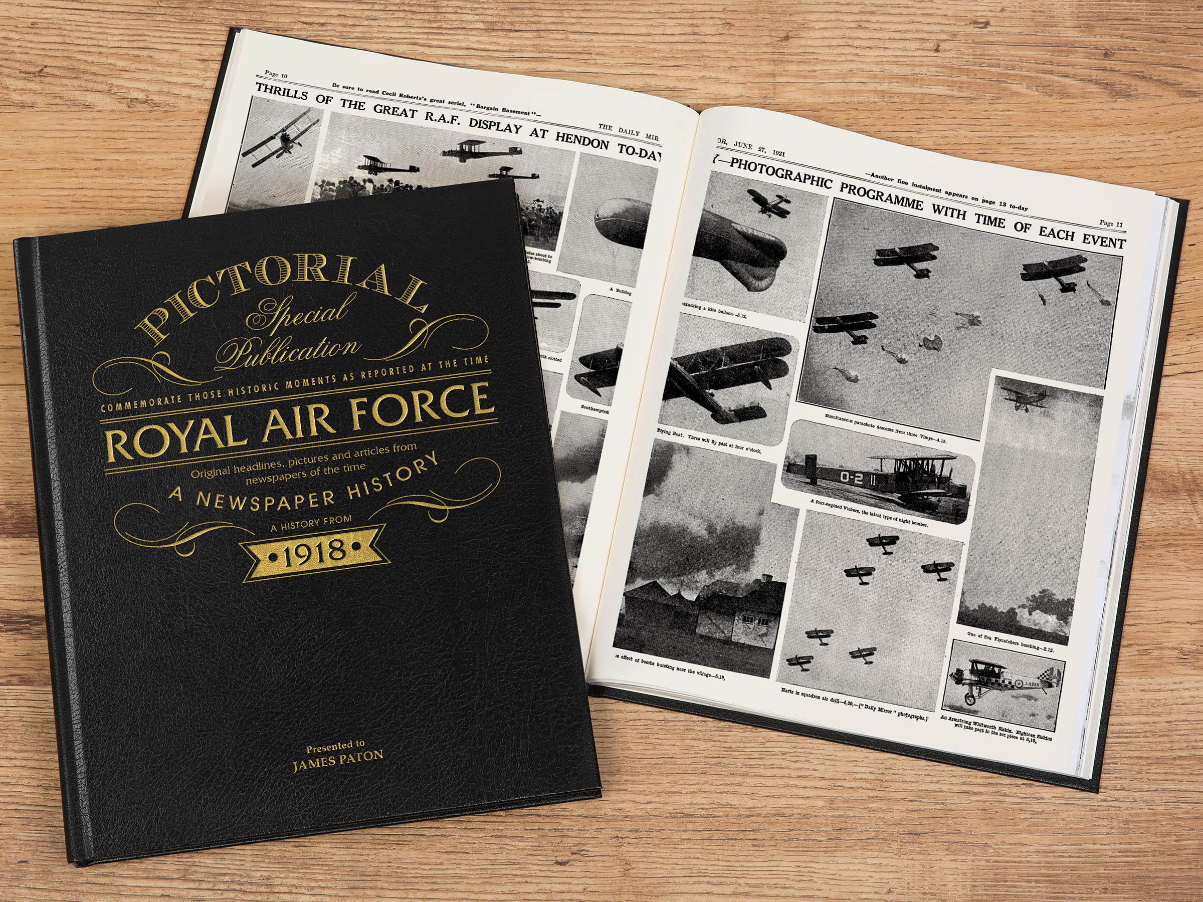 Personalized War History Book - Custom War Keepsake with Newspaper Coverage & Gold Embossed Name | Educational Gift for Veterans, History Buffs & Collectors | Perfect for Memorial Day, Veterans Day & Military Anniversaries
