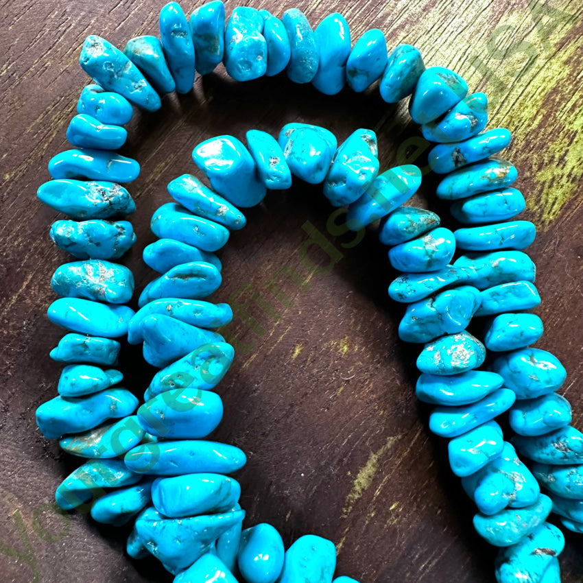 Vintage Blue Nugget Turquoise & White Heishi Bead Necklace - Handmade Boho Jewelry for Women, Southwest Style Beaded Choker | Perfect for Festivals, Weddings & Boho Fashion