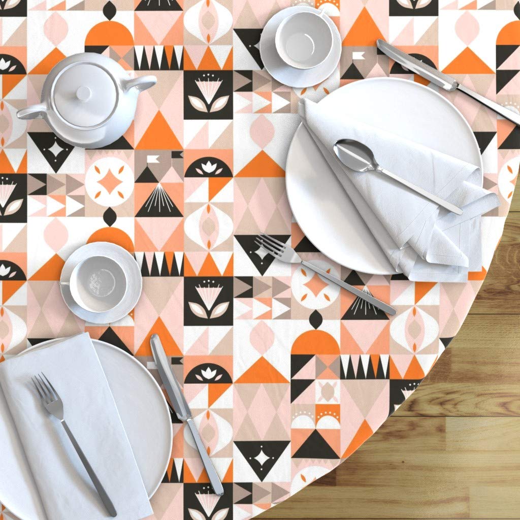 Custom Printed Cotton Sateen Tablecloth 70