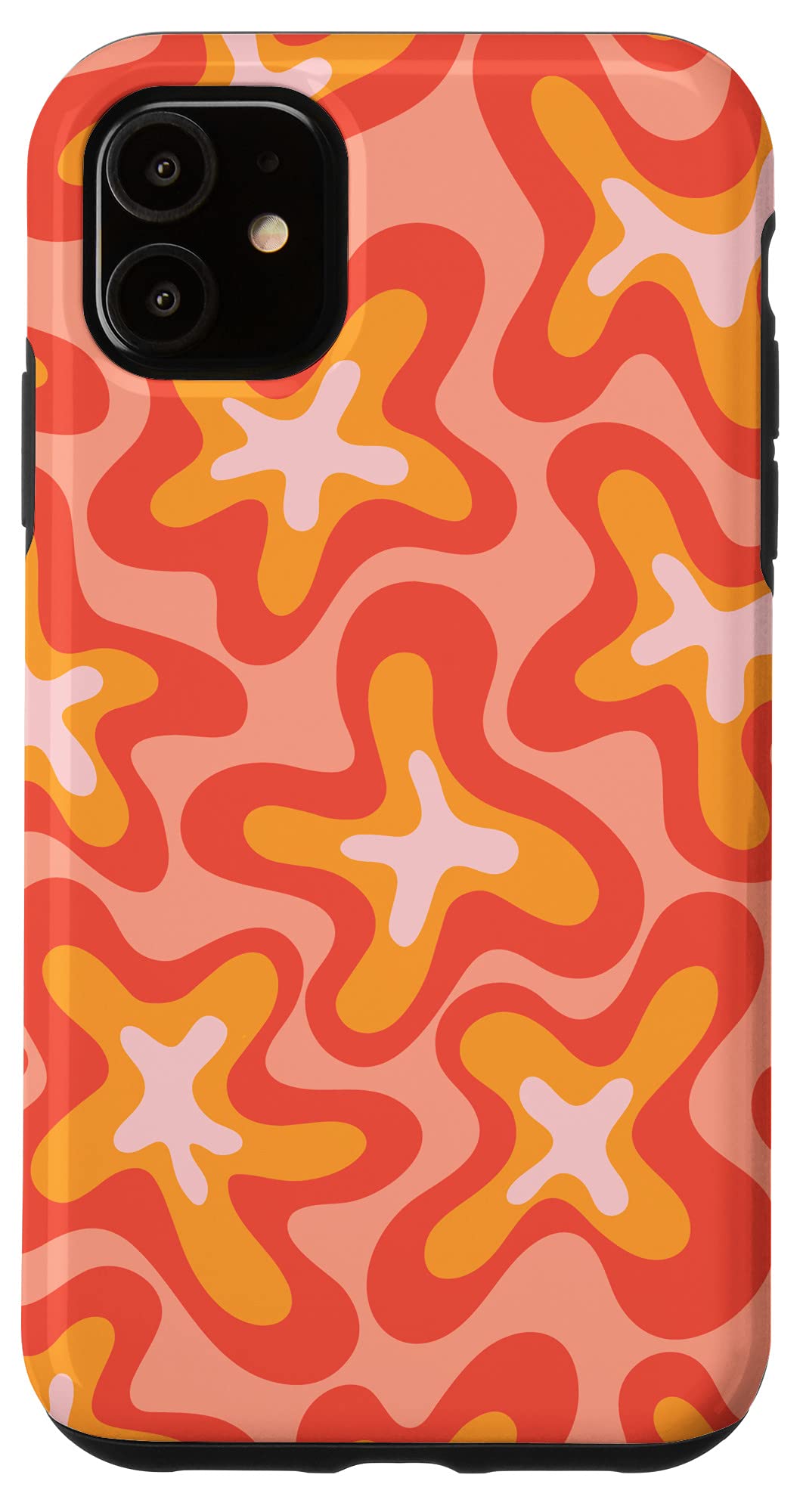 Retro Groovy Abstract 70s 80s Psychedelic iPhone 11 Case - Vintage Squiggle Design for Trendy Protection | Perfect for Music Festivals, Vintage Lovers & Hippie Style