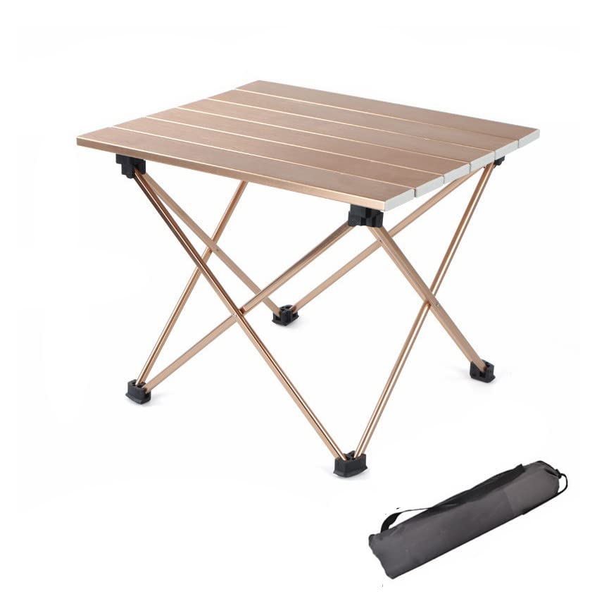 BNVXR 1-Piece Ultra Lightweight Portable Folding Camping Table - Aluminum Alloy Outdoor Picnic Desk for Hiking, Beach & Backpacking (Multiple Colors)