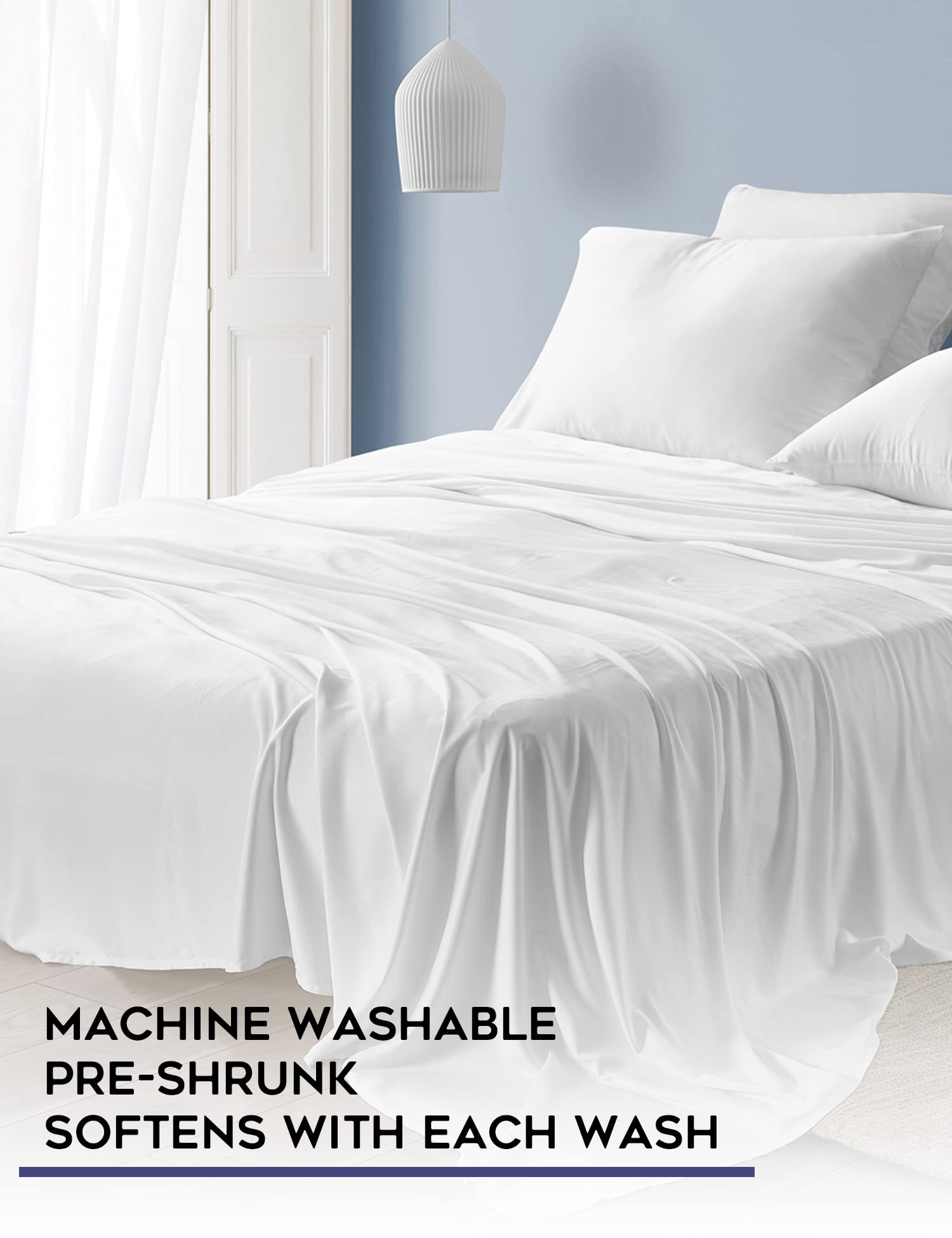 YnM Exclusive Cooling Duvet Cover for Weighted Blankets - 16 Ties, Breathable & Temperature Regulating (White, 80x87 Inches) - Perfect for Hot Sleepers & All-Season Comfort