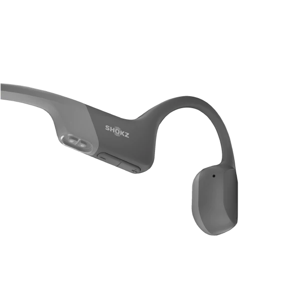 Shokz OpenRun Grey - Premium Bone Conduction Headphones for Running, Cycling & Workouts - Wireless Bluetooth Sport Headset with Sweatproof Design & Secure Fit
